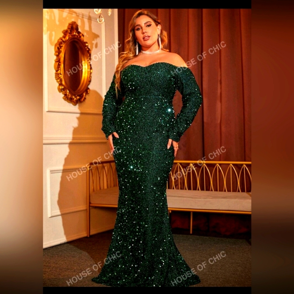 Green sequin dress
